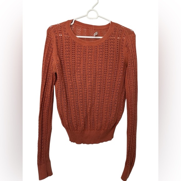 Outerknown Sweaters - Outerknown Terracotta Bardot Pointelle Sweater